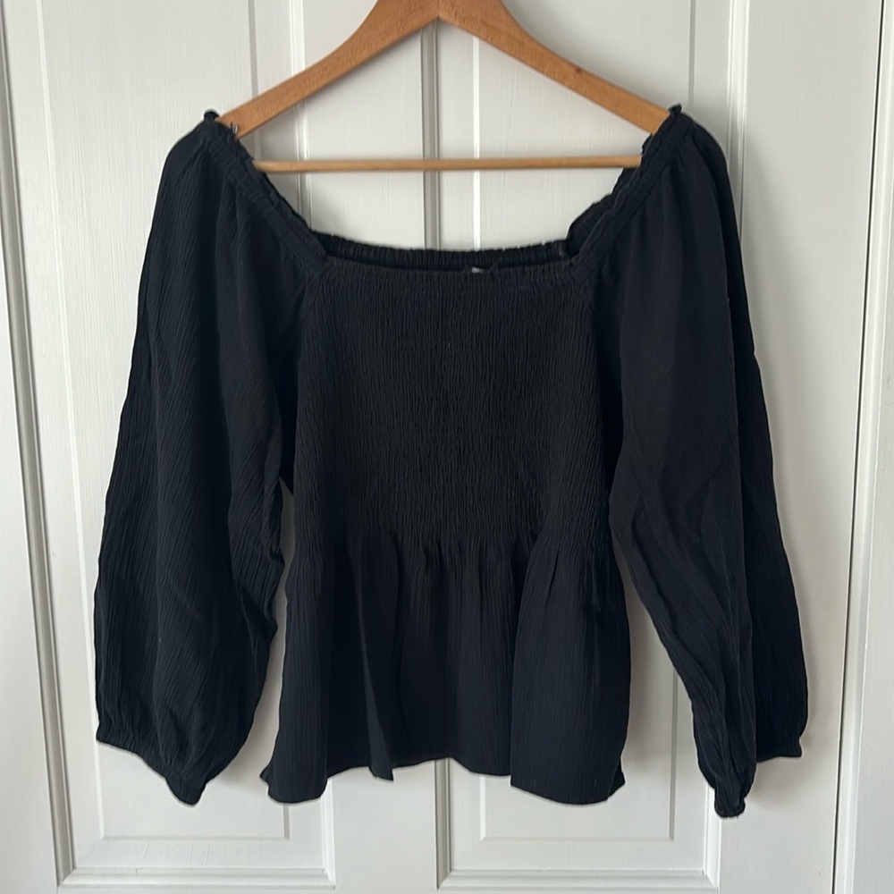 Madewell black smock top